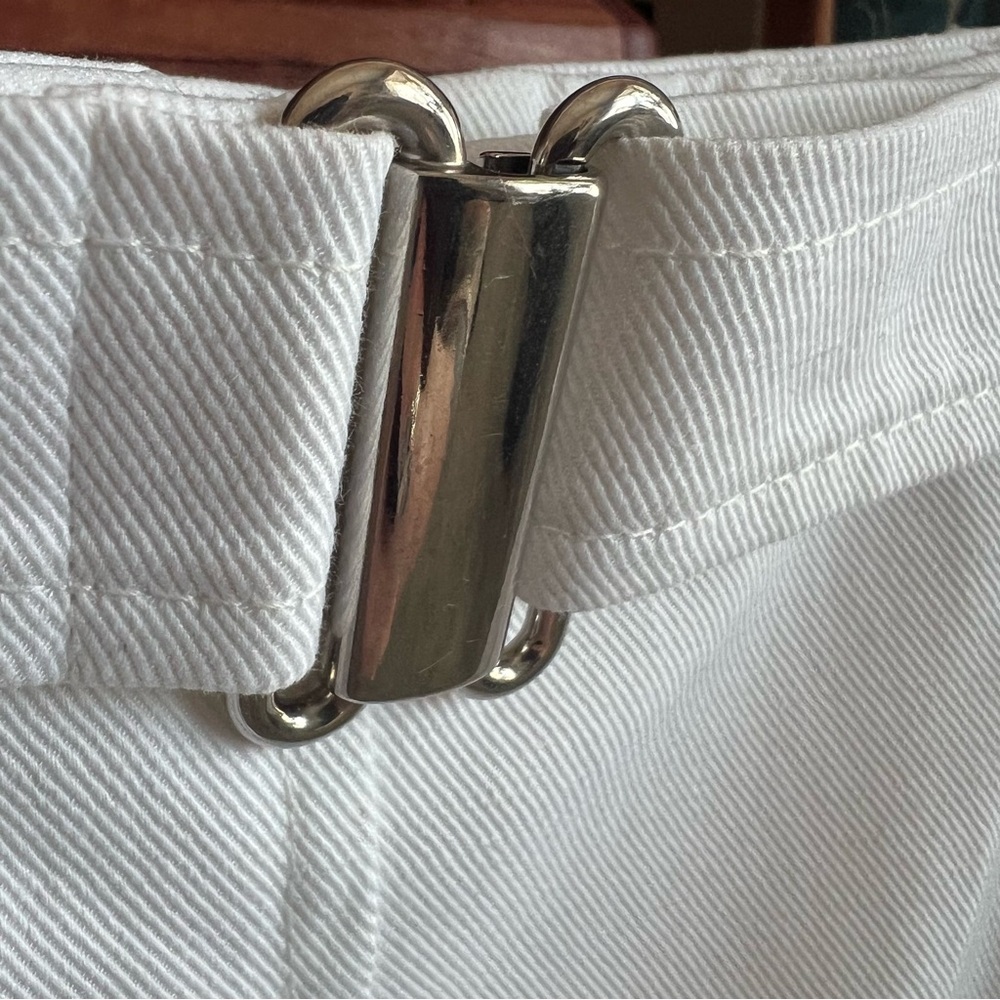 AKRIS PUNTO pencil skirt belted white designer knee length - Picture 11 of 12